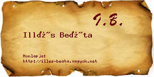Illés Beáta névjegykártya